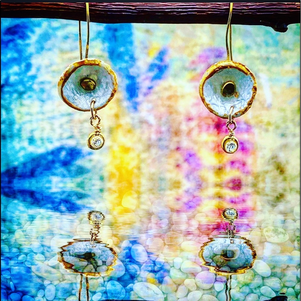 Matana handmade delicate earrings with Zirconia - Picture 2 of 7